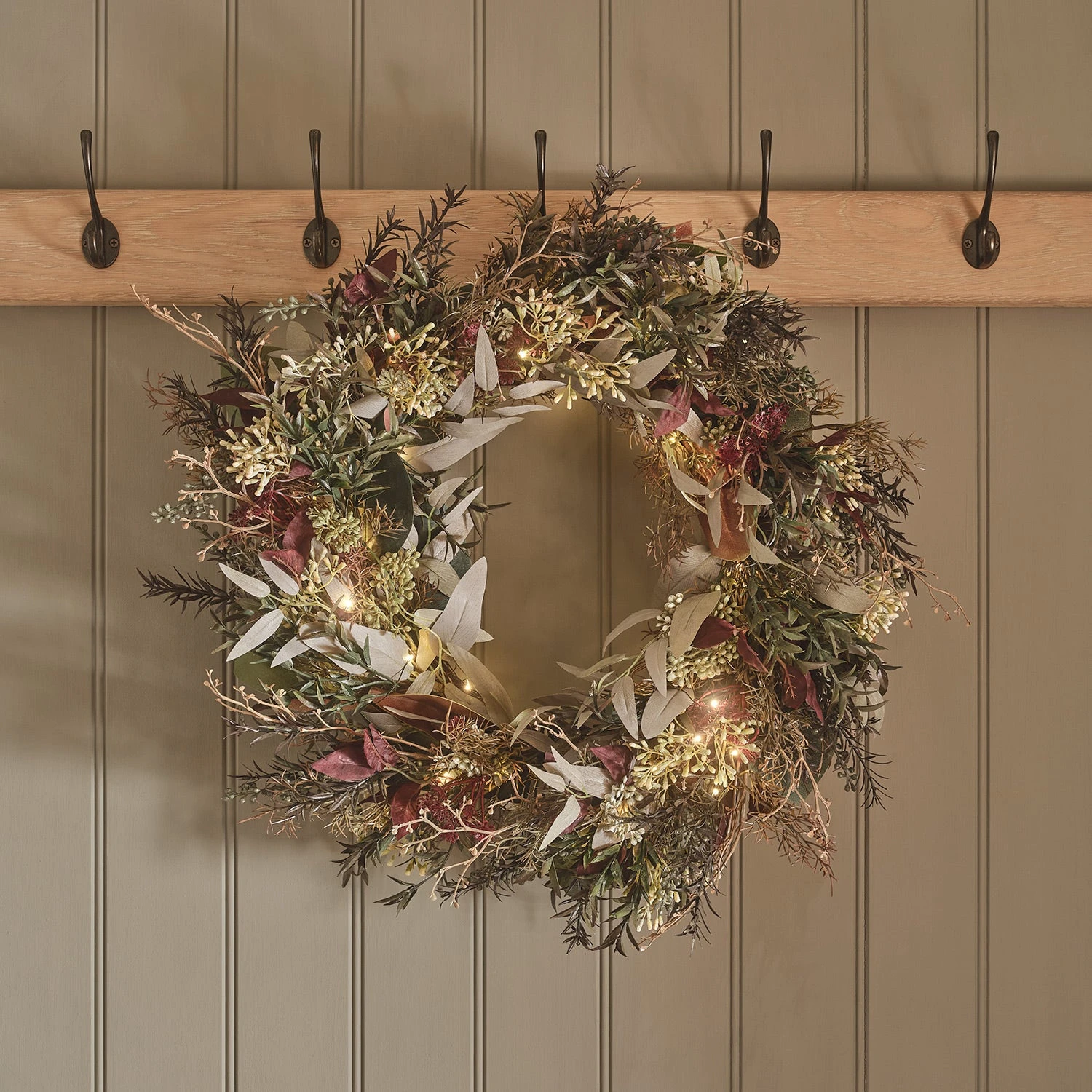 Lot De Couronne & Bouquet Mural Automne-Hiver Pré-éclairés 7 Lot De Couronne & Bouquet Mural Automne-Hiver Pré-éclairés – Image 7