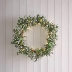 Lot De Couronne Et Guirlande De Noël Pré-éclairée En Gui Et Eucalyptus 6 Lot De Couronne Et Guirlande De Noël Pré-éclairée En Gui Et Eucalyptus -Éclairage Domestique LL WR24012 couronne de noel pre eclairee de 60 cm en gui et eucalyptus 1 6b3c8c03 0d4c 4489 a830 116d111d1b14