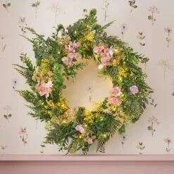 Couronne De Pâques Pré-éclairée De 60 Cm Avec Œufs De Pâques -Éclairage Domestique LL WR25002 couronne de paques pre eclairee de 60 cm avec oeufs de paques 1