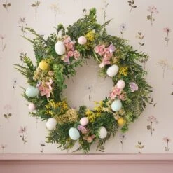 Couronne De Pâques Pré-éclairée De 60 Cm Avec Œufs De Pâques -Éclairage Domestique LL WR25002 couronne de paques pre eclairee de 60 cm avec oeufs de paques 3