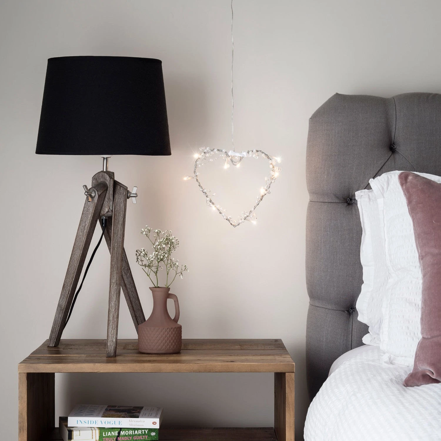 Cœur Lumineux Orné De Perles à 10 LED Blanc Chaud 2 Cœur Lumineux Orné De Perles à 10 LED Blanc Chaud – Image 2