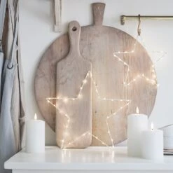 Lot D'Étoiles Lumineuses Osby Et Bougies Piliers TruGlow® Blanches