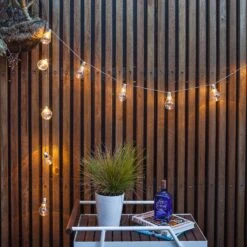 Guirlande Lumineuse Edison 10 LED Blanc Chaud à Piles -Éclairage Domestique LL17003 10 Warm White Outdoor Battery Festoon Light Garden Fence P3