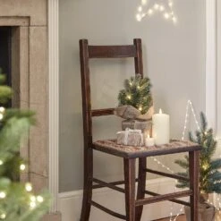 Sapin De Noël Artificiel 30cm Avec 8 LED Blanc Chaud à Piles -Éclairage Domestique LL17026 LL17026 Sapin de Noel Miniature Enneige Illumine 3