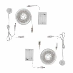 Lot De 2 Rubans Lumineux LED Blanches à Piles -Éclairage Domestique LL17038 lot de 2 rubans lumineux led blanches a piles 5