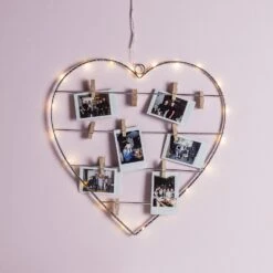 Cœur Lumineux à Micro LED Blanc Chaud à Piles