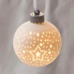 Boule De Noël Lumineuse En Céramique