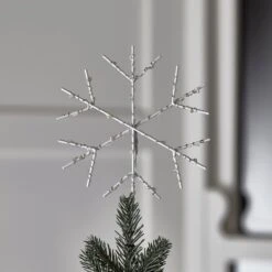 Cimier Arbre De Noël Flocon De Neige à Micro LED -Éclairage Domestique LL20056 cimier de sapin en forme de flocon de neige 1