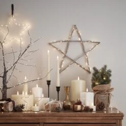Étoile Lumineuse En Bois Gris -Éclairage Domestique LL21098 Etoile Lumineuse de noel en Bois Gris 2