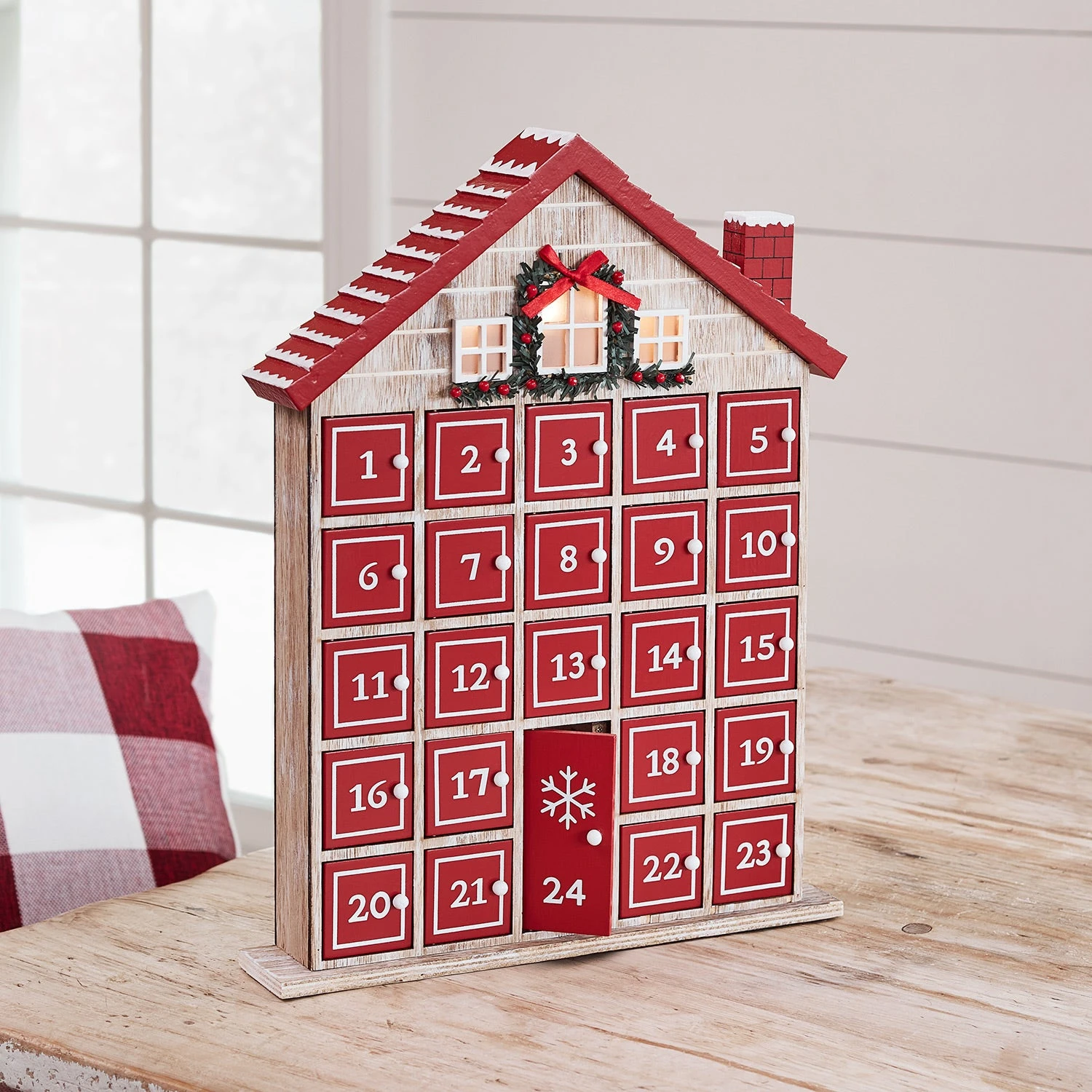 Calendrier De L'Avent En Bois En Forme De Maison De Campagne 4 Calendrier De L'Avent En Bois En Forme De Maison De Campagne – Image 4