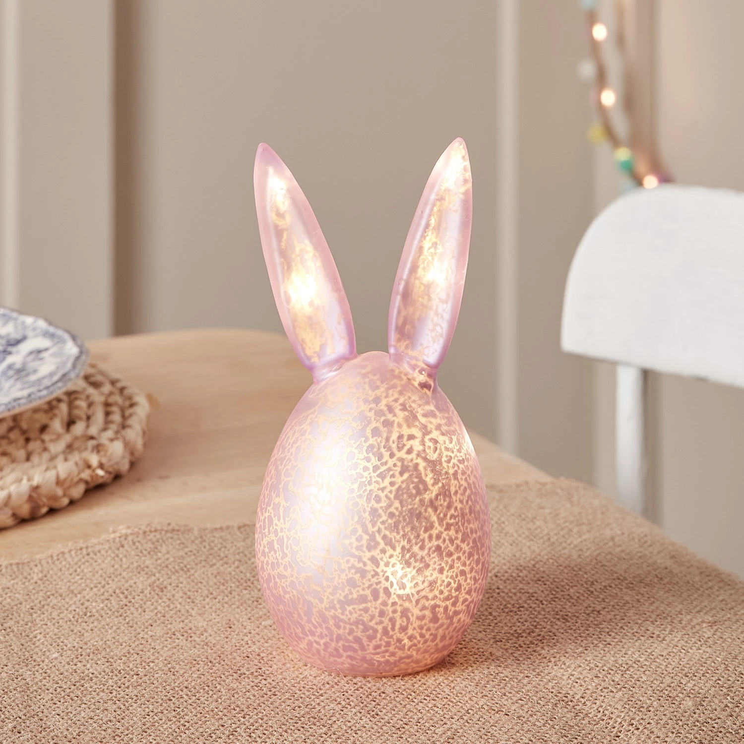 Œuf De Pâques Lumineux à Oreilles De Lapin En Verre 2 Œuf De Pâques Lumineux à Oreilles De Lapin En Verre – Image 2