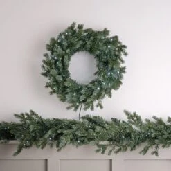 Couronne De Noël Pré-éclairée De 50 Cm à LED Bicolores -Éclairage Domestique LL24044 couronne de noel pre eclairee de 50 cm a led bicolores 13