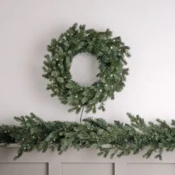 Couronne De Noël Pré-éclairée De 50 Cm à LED Bicolores -Éclairage Domestique LL24044 couronne de noel pre eclairee de 50 cm a led bicolores 14