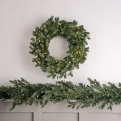 Couronne De Noël Pré-éclairée De 50 Cm à LED Bicolores -Éclairage Domestique LL24044 couronne de noel pre eclairee de 50 cm a led bicolores 16