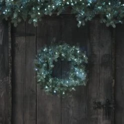 Couronne De Noël Pré-éclairée De 50 Cm à LED Bicolores -Éclairage Domestique LL24044 couronne de noel pre eclairee de 50 cm a led bicolores 4