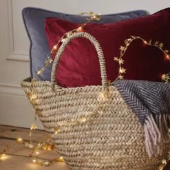 Guirlande Micro LED à 40 Étoiles En Tissu Doré -Éclairage Domestique LL24071 guirlande micro led a 40 etoiles en tissu dore 3