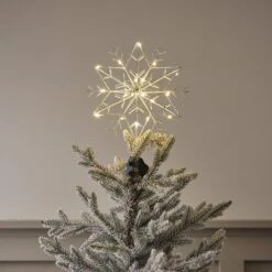 Cimier Flocon De Neige Lumineux En Métal Argenté