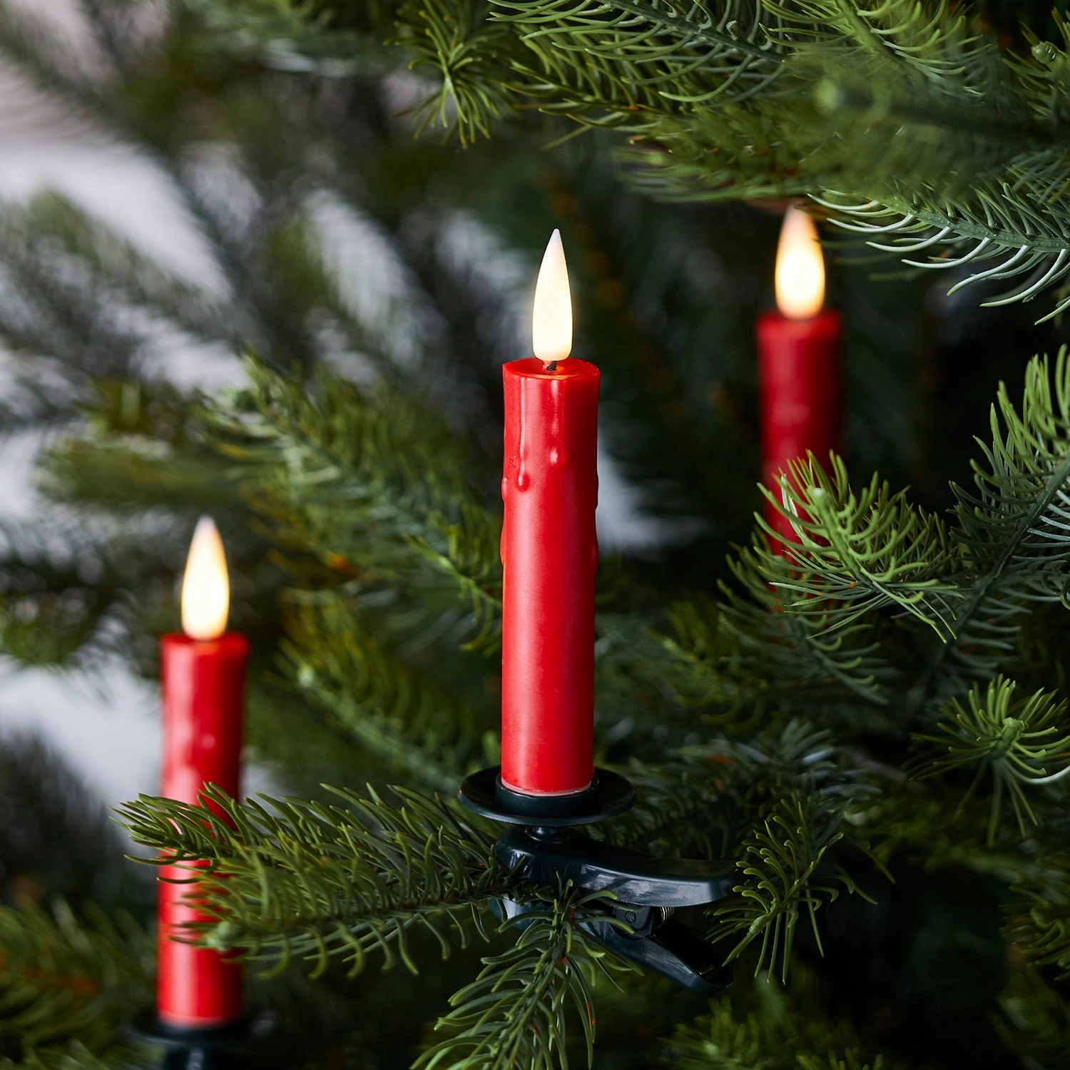 10 Bougies Rouges TruGlow® Pour Arbre De Noël 1 10 Bougies Rouges TruGlow® Pour Arbre De Noël