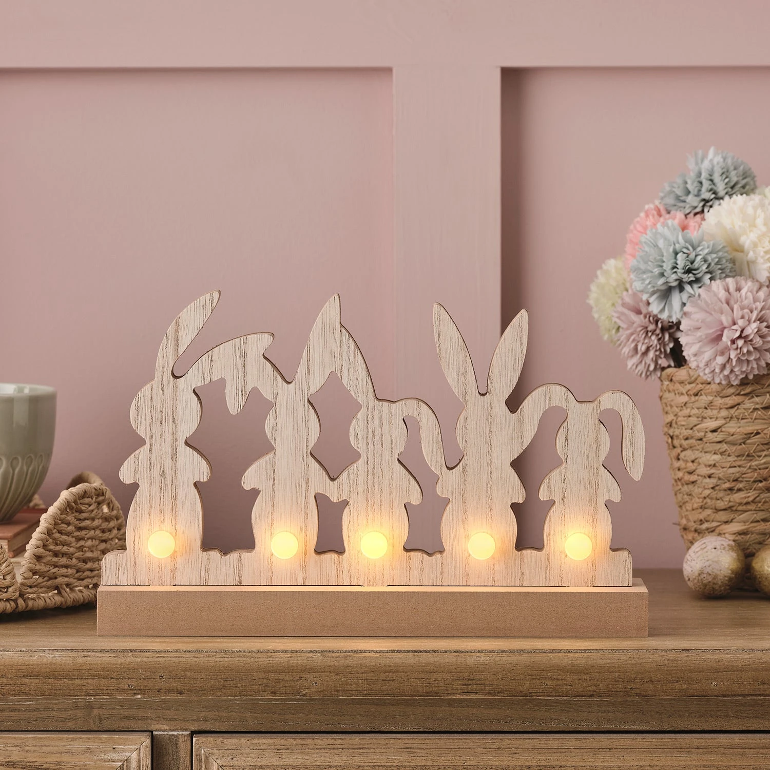 Décoration Lumineuse En Bois Lapins De Pâques 1 Décoration Lumineuse En Bois Lapins De Pâques