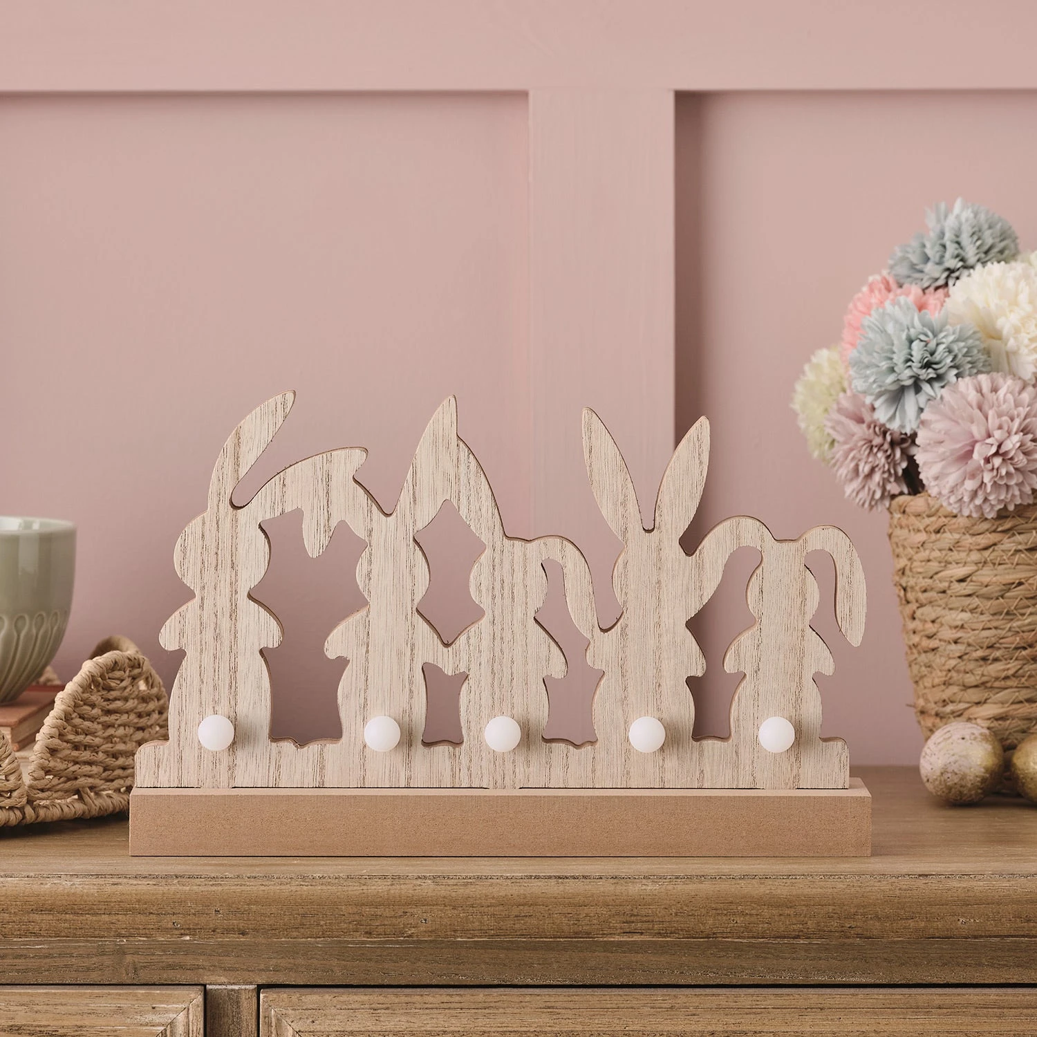 Décoration Lumineuse En Bois Lapins De Pâques 3 Décoration Lumineuse En Bois Lapins De Pâques – Image 3