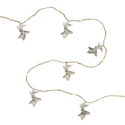 Guirlande Lumineuse Micro-LED Têtes De Cerf Argentées 7 Guirlande Lumineuse Micro-LED Têtes De Cerf Argentées -Éclairage Domestique LL25012