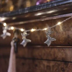 Guirlande Lumineuse Micro-LED Têtes De Cerf Argentées