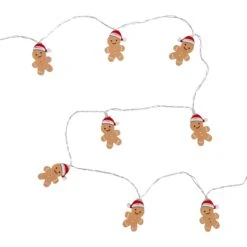 Guirlande Lumineuse 10 LED Bonhommes Pain D’Épices 9 Guirlande Lumineuse 10 LED Bonhommes Pain D’Épices -Éclairage Domestique LL25013OFF image de la guirlande sur fond blanc version eteint