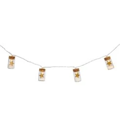 Guirlande Lumineuse à 10 LED Mini Flacons En Verre Avec Étoiles Dorées 13 Guirlande Lumineuse à 10 LED Mini Flacons En Verre Avec Étoiles Dorées -Éclairage Domestique LL25016 guirlande lumineuse a 10 led mini flacons en verre avec etoiles dorees