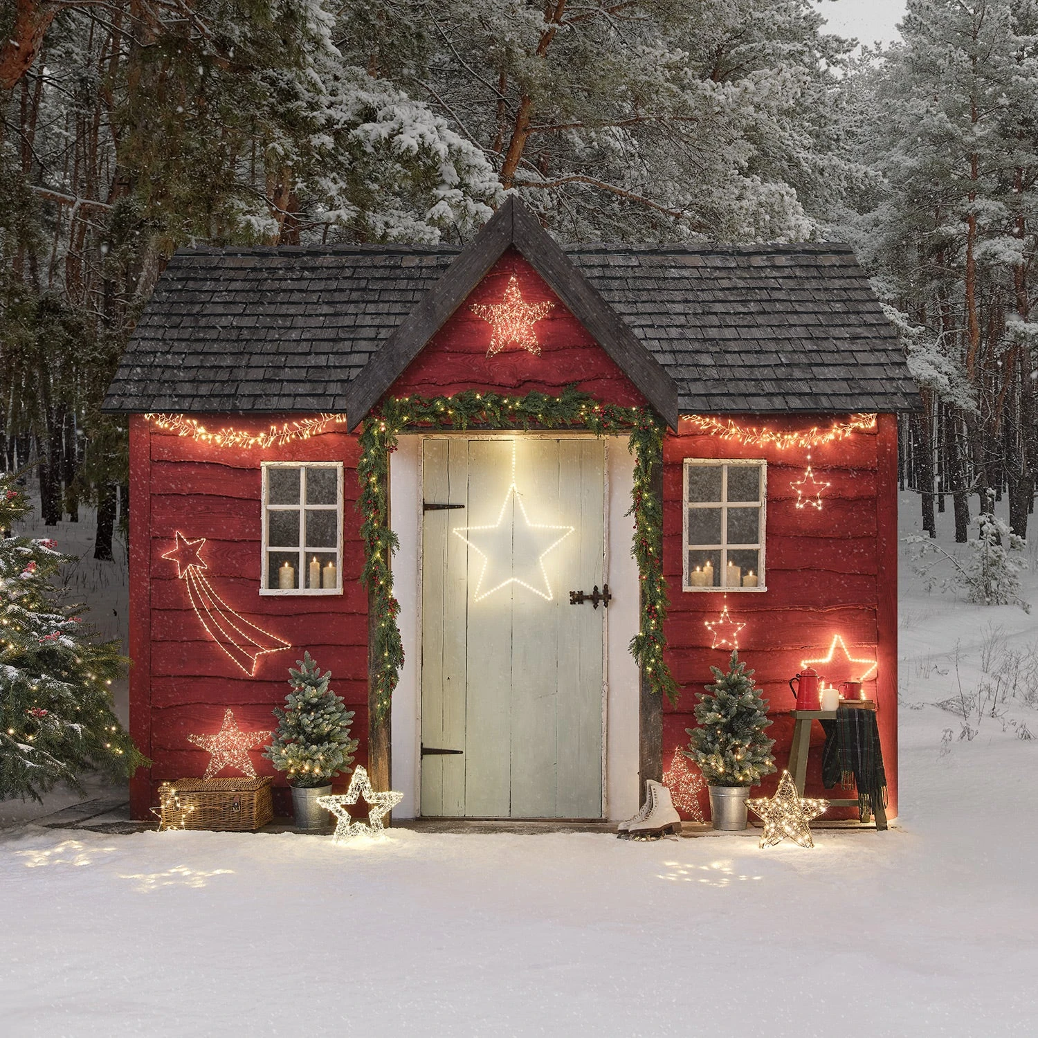 2 X Lot De 3 Étoiles Lumineuses Suspendues D’Extérieur à Piles 4 2 X Lot De 3 Étoiles Lumineuses Suspendues D’Extérieur à Piles – Image 4