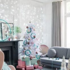 Rideau Lumineux Core Connect 2m X 3m 288 LED Blanche Câble Transparent Raccordable -Éclairage Domestique ML288WC White LED Curtain Light Christmas Living Room Tree Fireplace P3