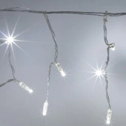 Guirlande Stalactite Core Connect 2m 64 LED Blanche Câble Transparent Raccordable 9 Guirlande Stalactite Core Connect 2m 64 LED Blanche Câble Transparent Raccordable -Éclairage Domestique ML64WC White LED Icicle Light christmas close up P4