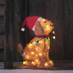 Chiot Lumineux Avec Guirlande Multicolore