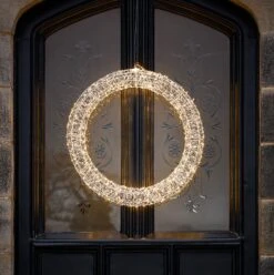 Couronne Lumineuse 3D Argentée à LED Blanc Chaud