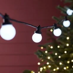 Guirlande Guinguette Pro Connect 10m 20 LED Blanche Câble Noir Raccordable