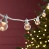 Guirlande Guinguette Pro Connect 25m 50 LED Blanc Chaud Câble Blanc Raccordable Ampoules Transparentes