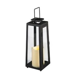 Lanterne Solaire Porto 21 Lanterne Solaire Porto -Éclairage Domestique SL17003 Yarra Outdoor Black Solar Candle Lantern Garden White Space P6
