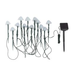 12Mini Champignons Solaires à Piquet -Éclairage Domestique SL18008 Mushroom Solar Stake Garden Lights White Space P4