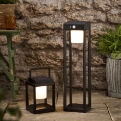 Grande Lanterne Solaire Milan, Noire Classique De 50 Cm -Éclairage Domestique SL24005 Grande Lanterne Solaire Noire Classique de 50 cm Rechargeable par USB 2