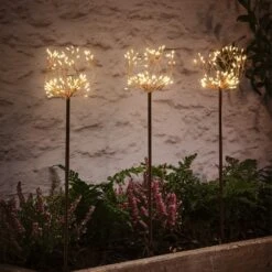 Lot De 3 Balises Fleurs Micro LED