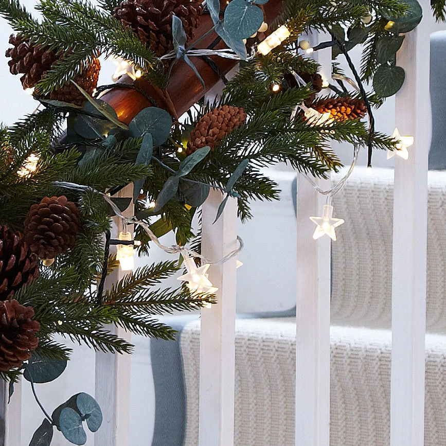 Guirlande Lumineuse 30 Étoiles LED Blanc Chaud Sur Câble Transparent 1 Guirlande Lumineuse 30 Étoiles LED Blanc Chaud Sur Câble Transparent