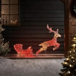 Renne Lumineux Connecté à 250 LED Twinkly Avec Traîneau 23 Renne Lumineux Connecté à 250 LED Twinkly Avec Traîneau -Éclairage Domestique TWXX2201EU renne lumineux connecte a 250 led twinkly avec traineau orange