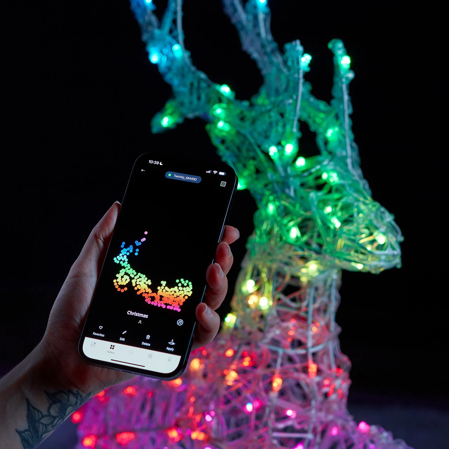 Renne Lumineux Connecté à 250 LED Twinkly Avec Traîneau 4 Renne Lumineux Connecté à 250 LED Twinkly Avec Traîneau – Image 4