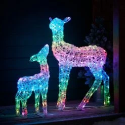 Duo Biche Et Faon De Noël Lumineux Connectés Twinkly -Éclairage Domestique TWXX2304EU biche et faon de noel lumineux connecte twinkly 2