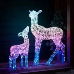 Duo Biche Et Faon De Noël Lumineux Connectés Twinkly -Éclairage Domestique TWXX2304EU biche et faon de noel lumineux connecte twinkly 5