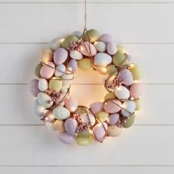 Couronne De Pâques De 33cm Avec Micro LED