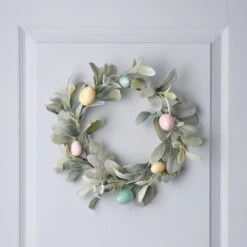 Couronne De Pâques De 40 Cm Avec Œufs Pastel