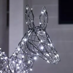 Duo De Rennes De Noël Harlow En Rotin Biche Et Faon 300 LED Bicolore -Éclairage Domestique XX2103 5 duo de rennes de noel harlow en rotin biche et faon 300 led bicolore