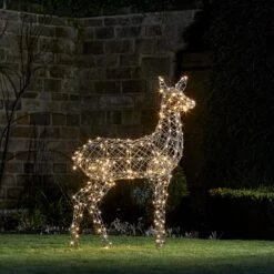 Biche De Noël Harlow à LED Bicolore En Rotin -Éclairage Domestique XX2105EU Biche de noel Harlow en rotin 300 led blanc chaud