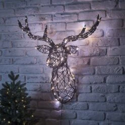 Tête De Cerf Lumineuse Harlow En Rotin 24v 10 Tête De Cerf Lumineuse Harlow En Rotin 24v -Éclairage Domestique XX2207 tete de cerf lumineuse harlow en rotinblanc et blanc chaud