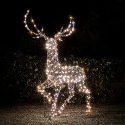 Cerf Solaire De Noël à LED Bicolore Studley En Rotin 2 M 8 Cerf Solaire De Noël à LED Bicolore Studley En Rotin 2 M -Éclairage Domestique XX2211 cerf en rotin de 2 m renne de noel lumineux 2 en 1 studley 2
